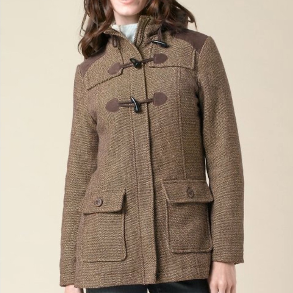 prAna Espresso Megan Wool-Blend Tweed Jacket Women Sz L